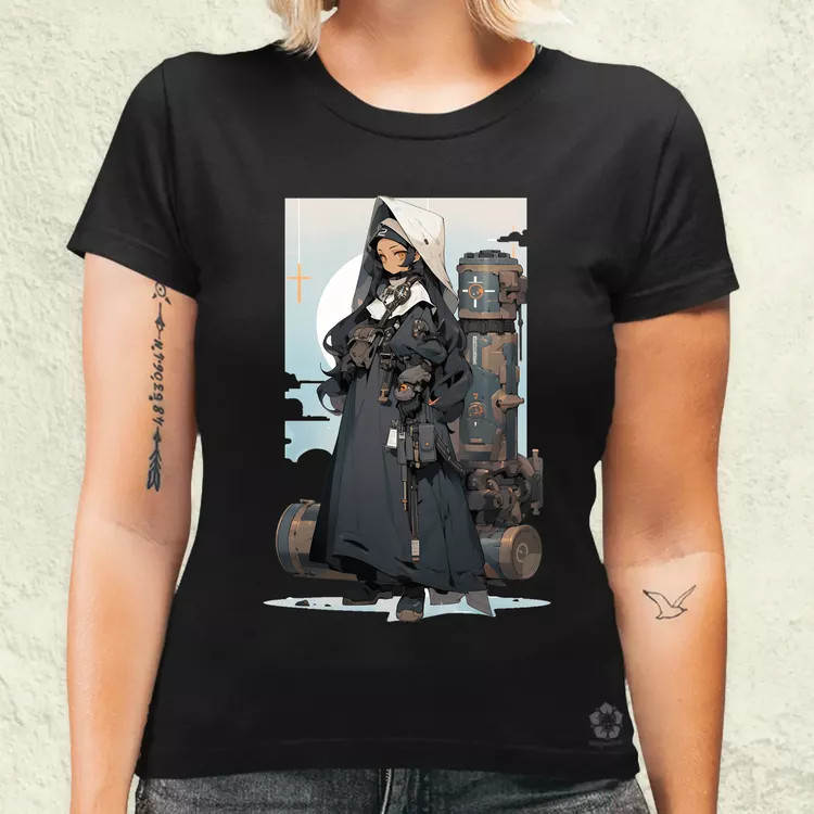 Dieselpunk anime apáca v3 női póló