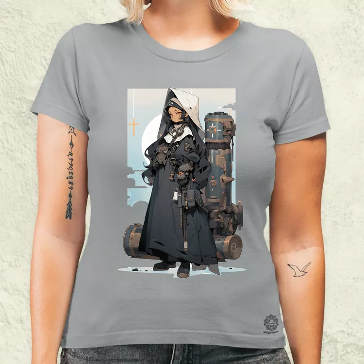 Dieselpunk anime apáca v3 női póló
