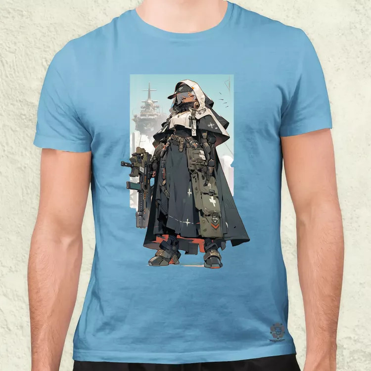 Dieselpunk anime apáca v4 férfi póló