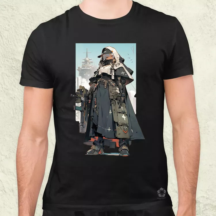 Dieselpunk anime apáca v4 férfi póló