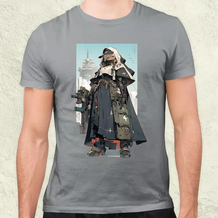 Dieselpunk anime apáca v4 férfi póló