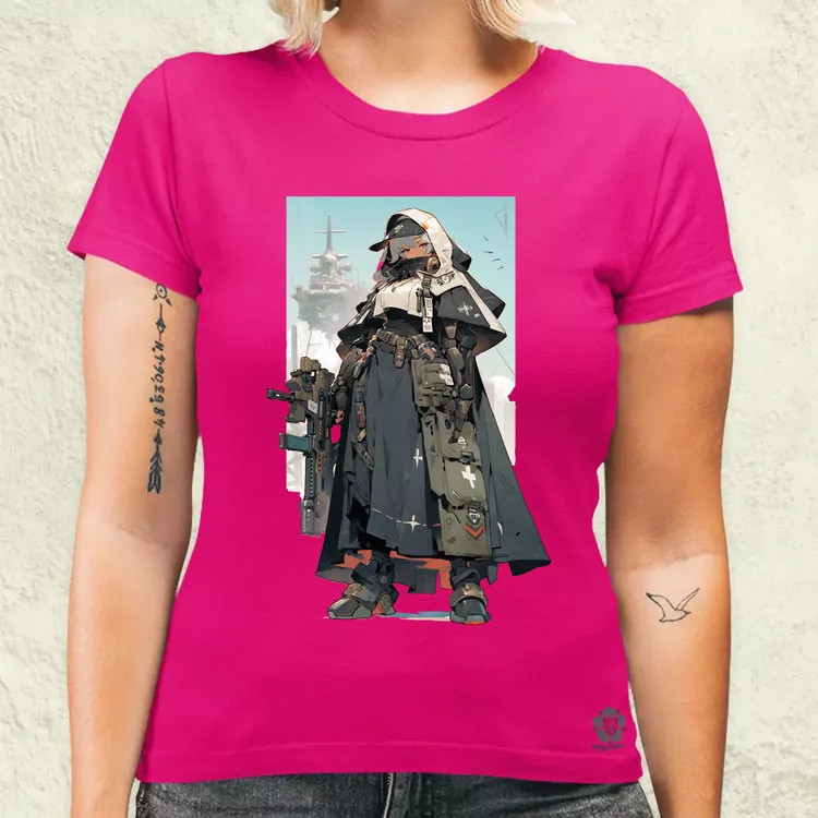 Dieselpunk anime apáca v4 női póló