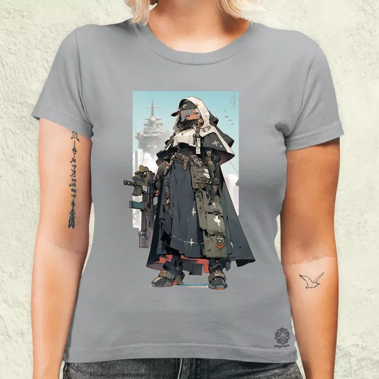 Dieselpunk anime apáca v4 női póló