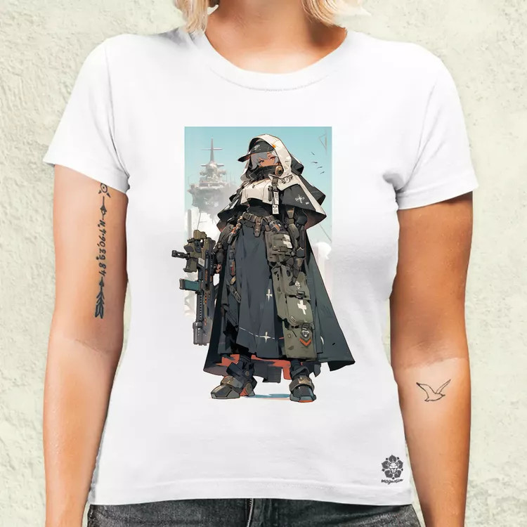 Dieselpunk anime apáca v4 női póló