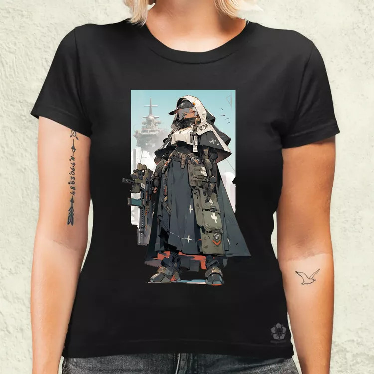 Dieselpunk anime apáca v4 női póló