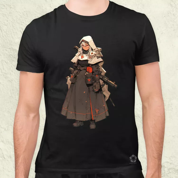 Dieselpunk anime apáca v6 férfi póló