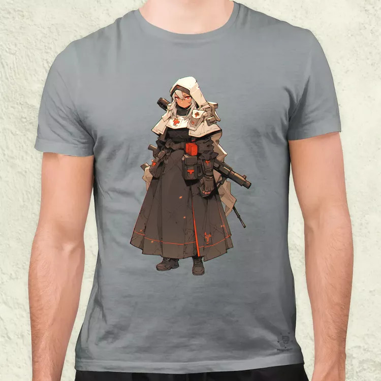 Dieselpunk anime apáca v6 férfi póló