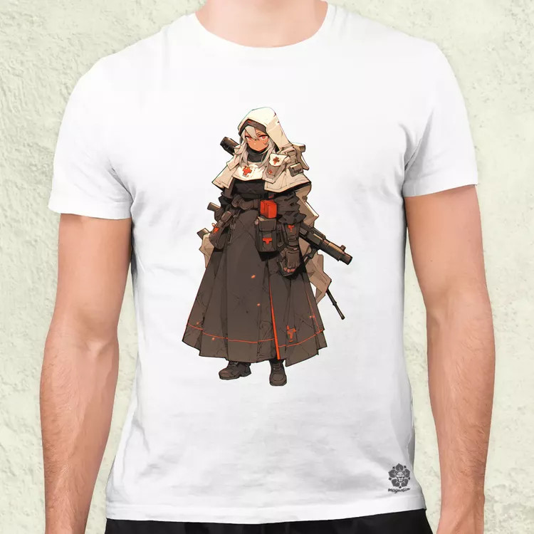 Dieselpunk anime apáca v6 férfi póló