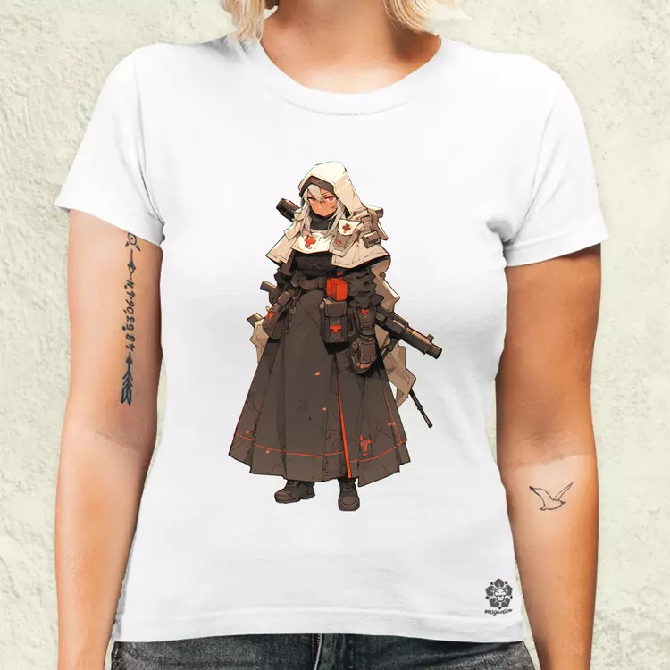 Dieselpunk anime apáca v6 női póló