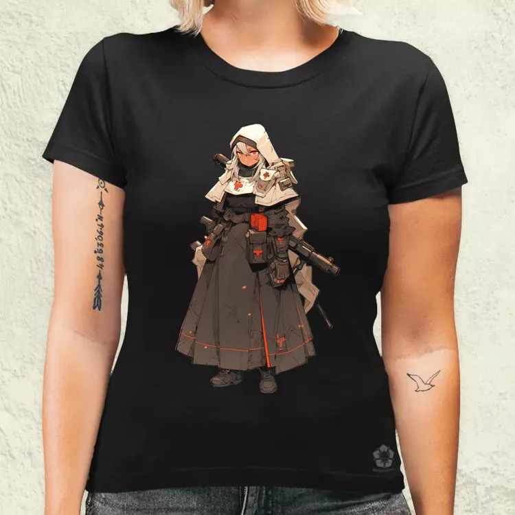 Dieselpunk anime apáca v6 női póló
