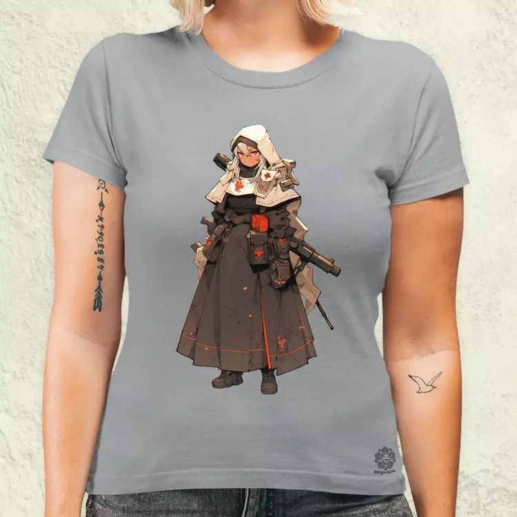 Dieselpunk anime apáca v6 női póló