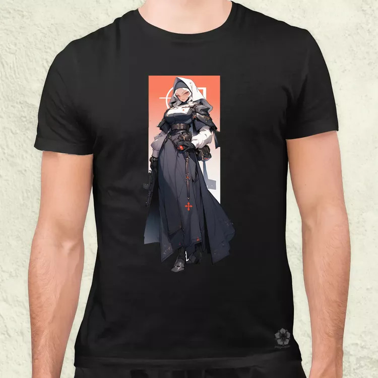 Dieselpunk anime apáca v7 férfi póló