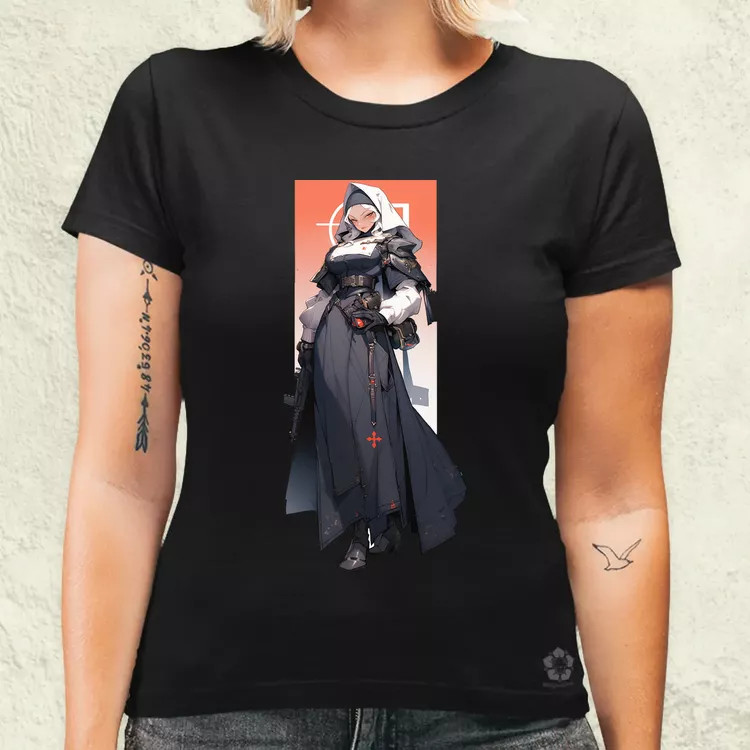 Dieselpunk anime apáca v7 női póló