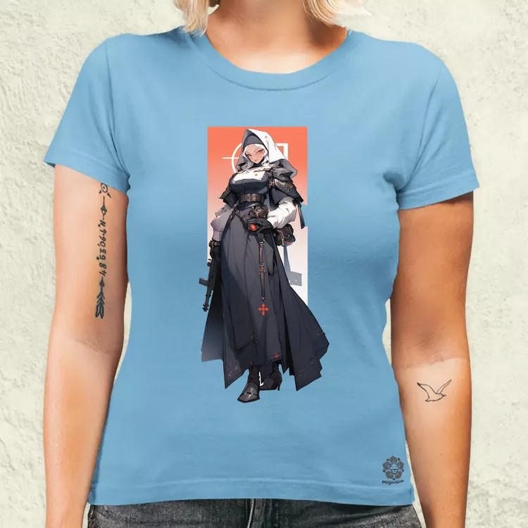 Dieselpunk anime apáca v7 női póló
