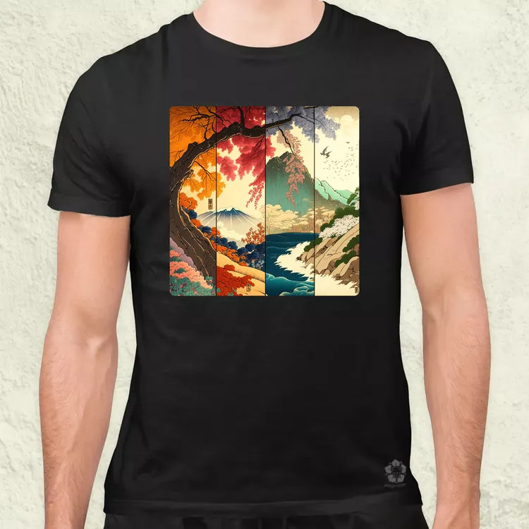 Japán évszakok v2 férfi póló