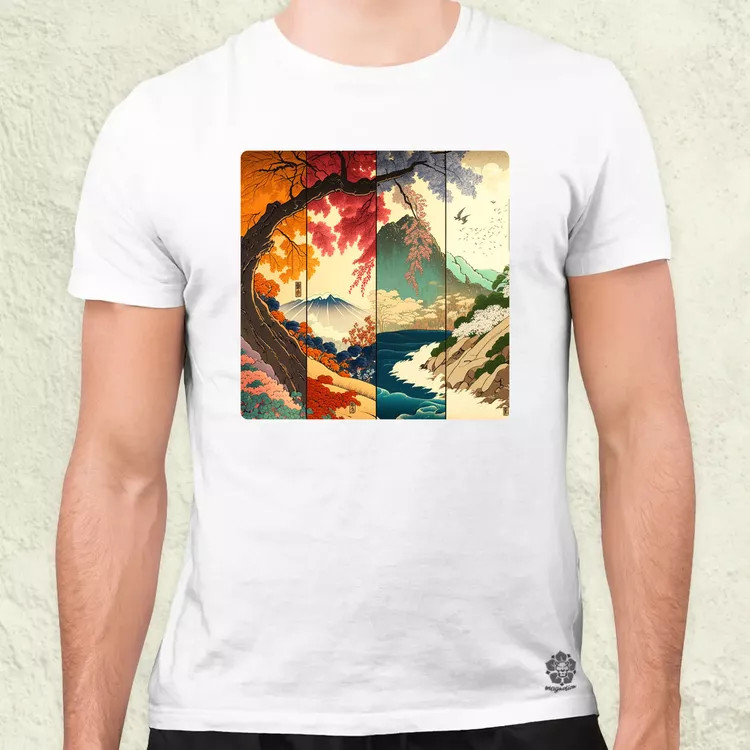 Japán évszakok v2 férfi póló