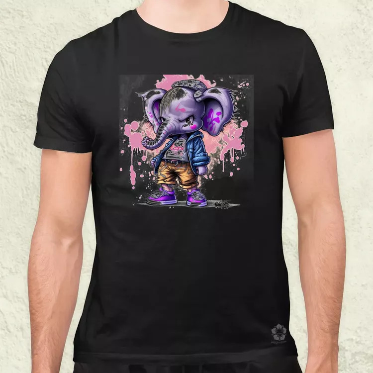 Morcos lila elefánt lány férfi póló