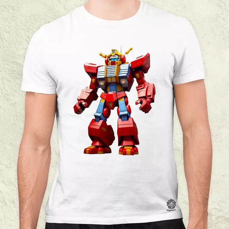 Piros mecha férfi póló