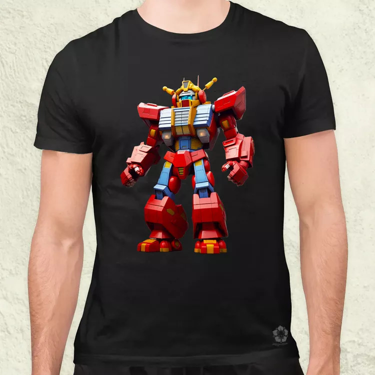 Piros mecha férfi póló