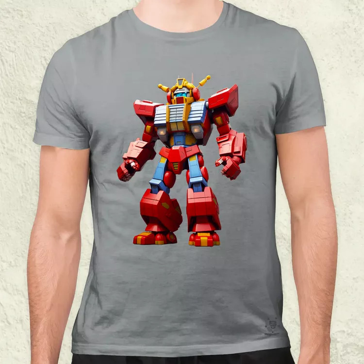 Piros mecha férfi póló