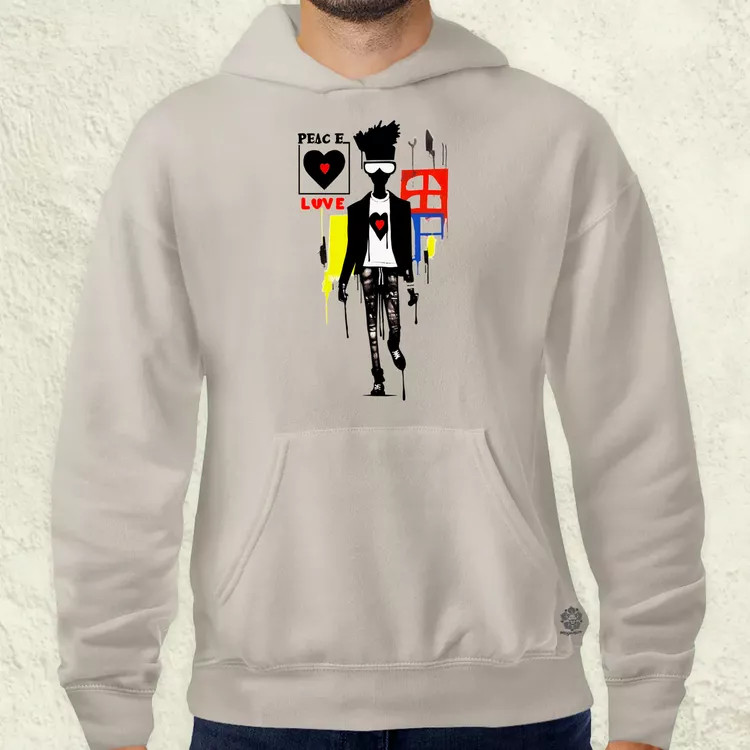 Basquiat béke és szeretet v8 férfi pulóver