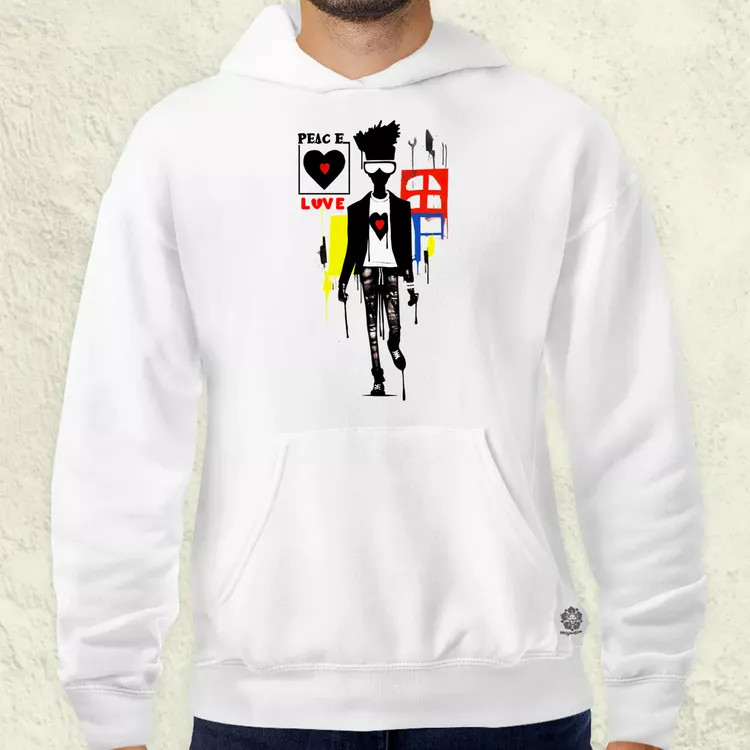 Basquiat béke és szeretet v8 férfi pulóver