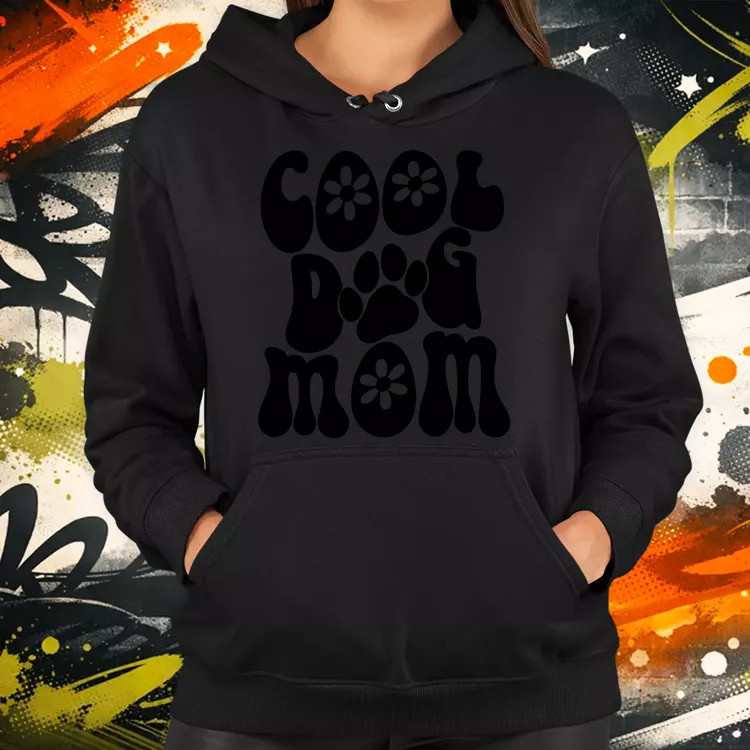 Dog mum fekete női pulóver