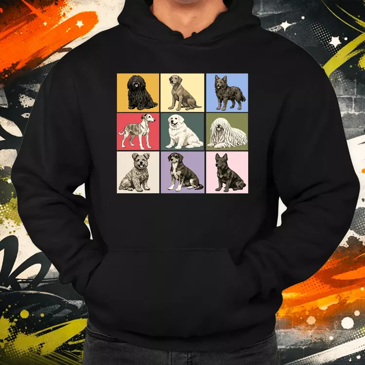 Popart Magyar kutyák férfi pulóver