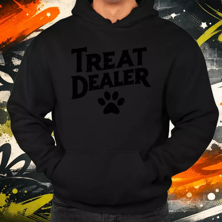 Treat Dealer fekete férfi pulóver