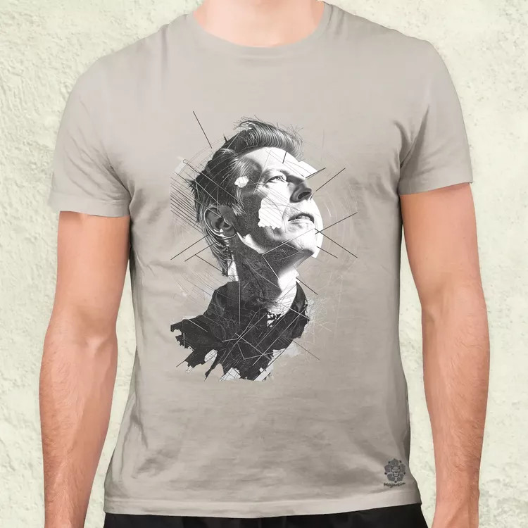 David Bowie rajz portré v1 férfi póló