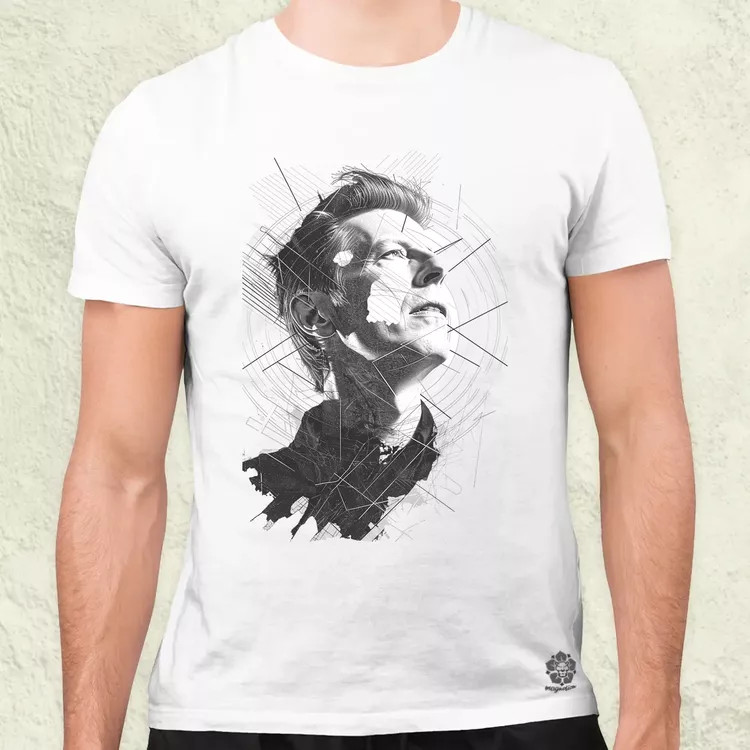 David Bowie rajz portré v1 férfi póló