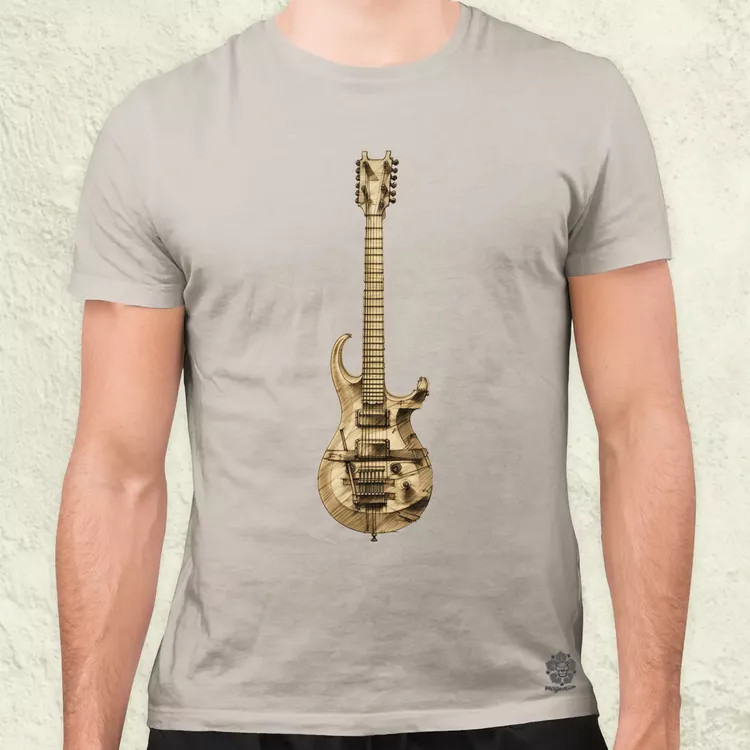 Elektromos gitár szkeccs v2 férfi póló