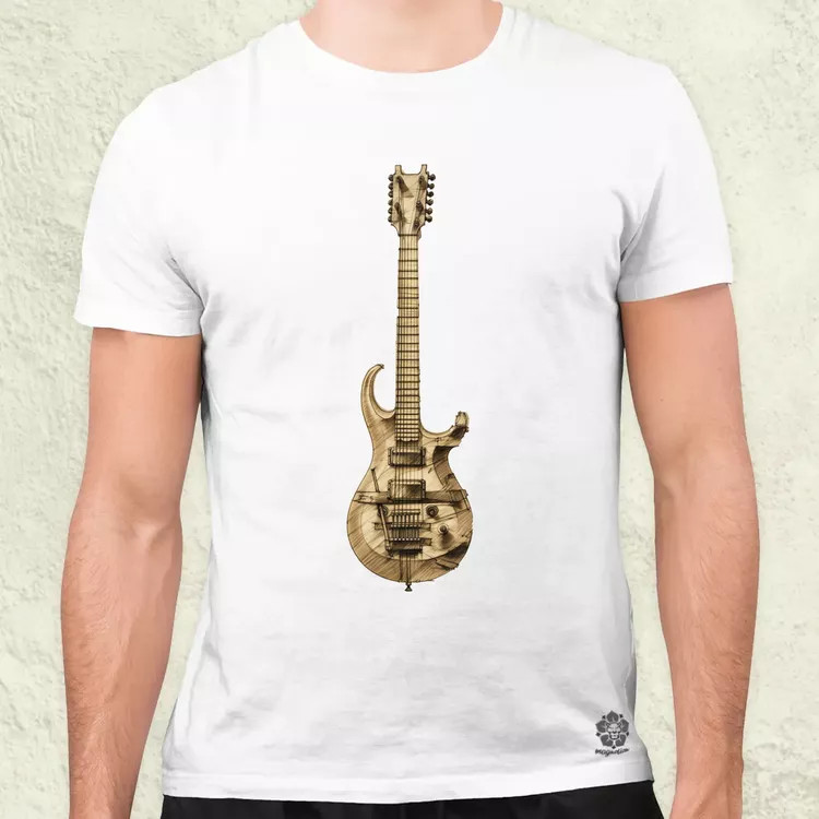 Elektromos gitár szkeccs v2 férfi póló