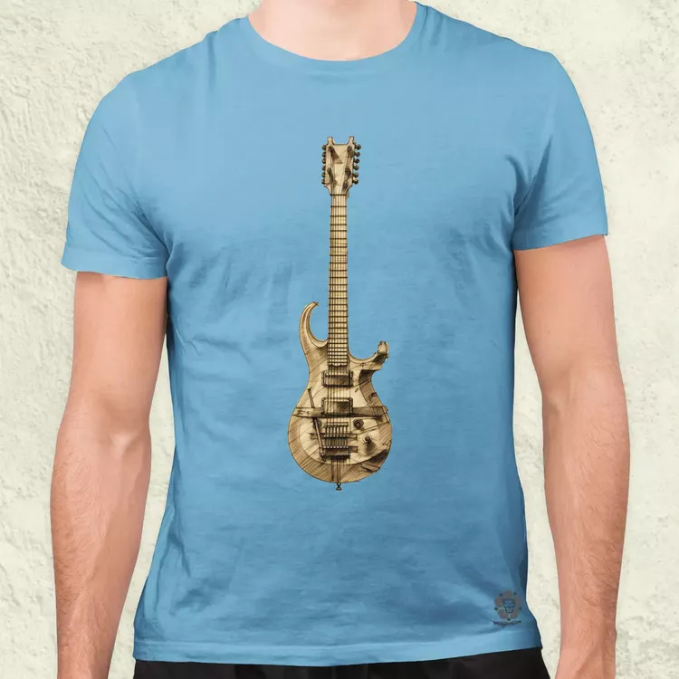 Elektromos gitár szkeccs v2 férfi póló