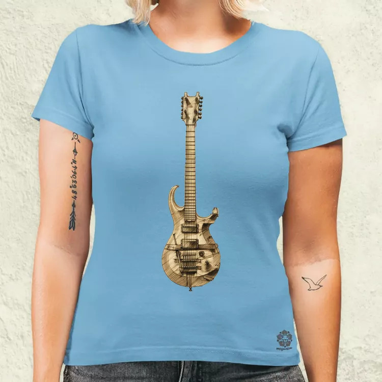 Elektromos gitár szkeccs v2 női póló