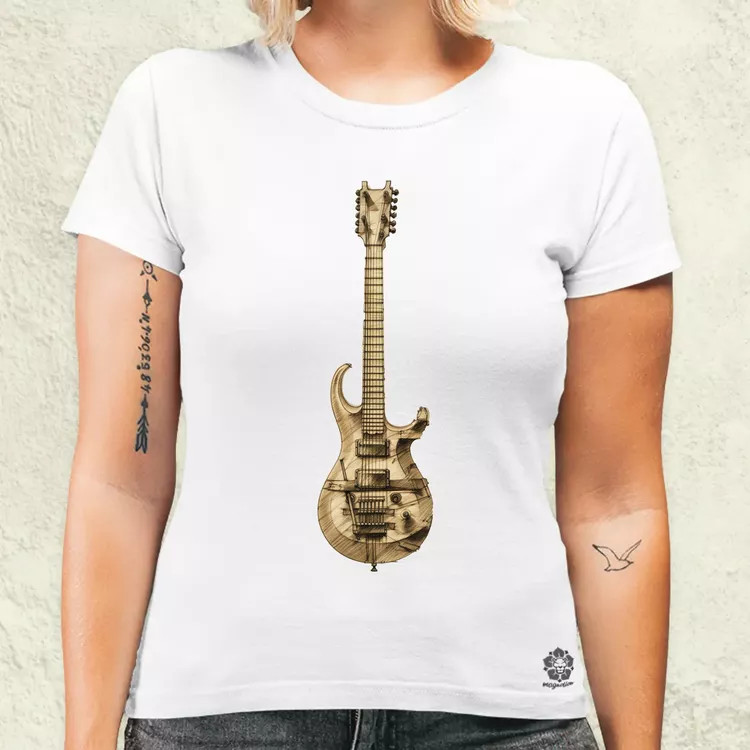 Elektromos gitár szkeccs v2 női póló
