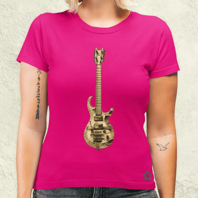 Elektromos gitár szkeccs v2 női póló