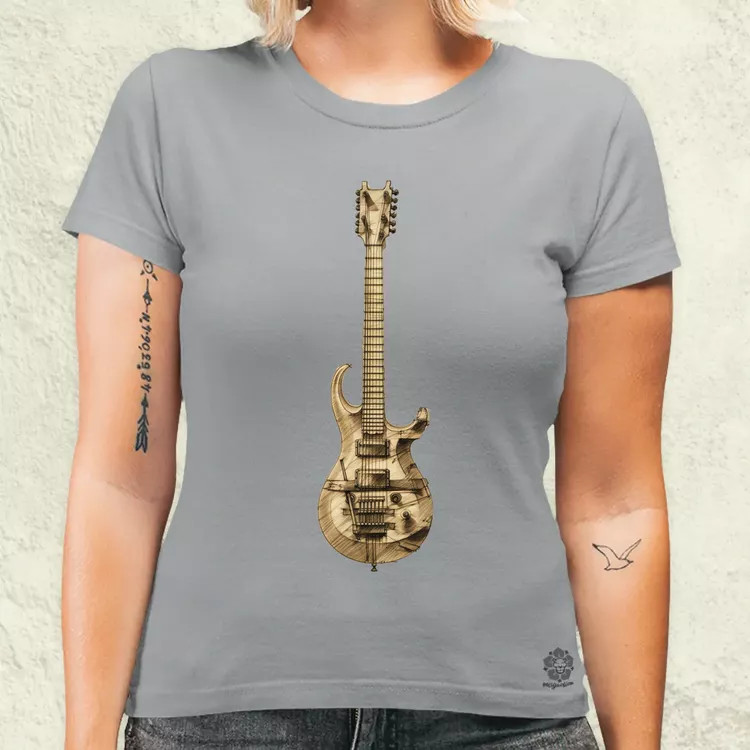 Elektromos gitár szkeccs v2 női póló