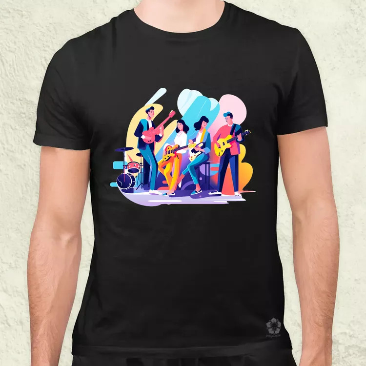 Minimalista funky banda v2 férfi póló