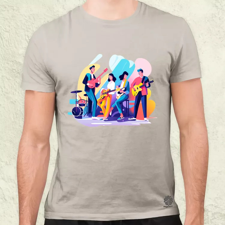 Minimalista funky banda v2 férfi póló