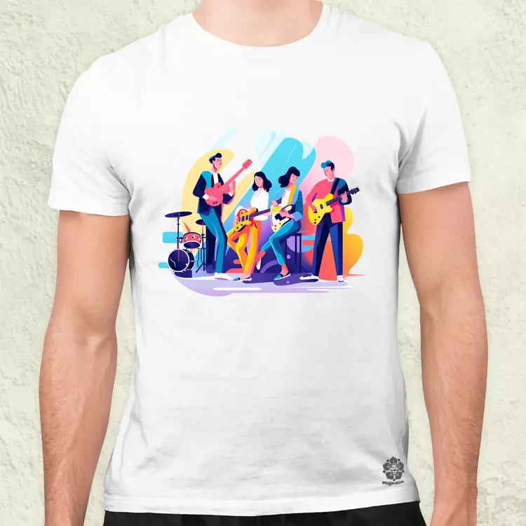 Minimalista funky banda v2 férfi póló