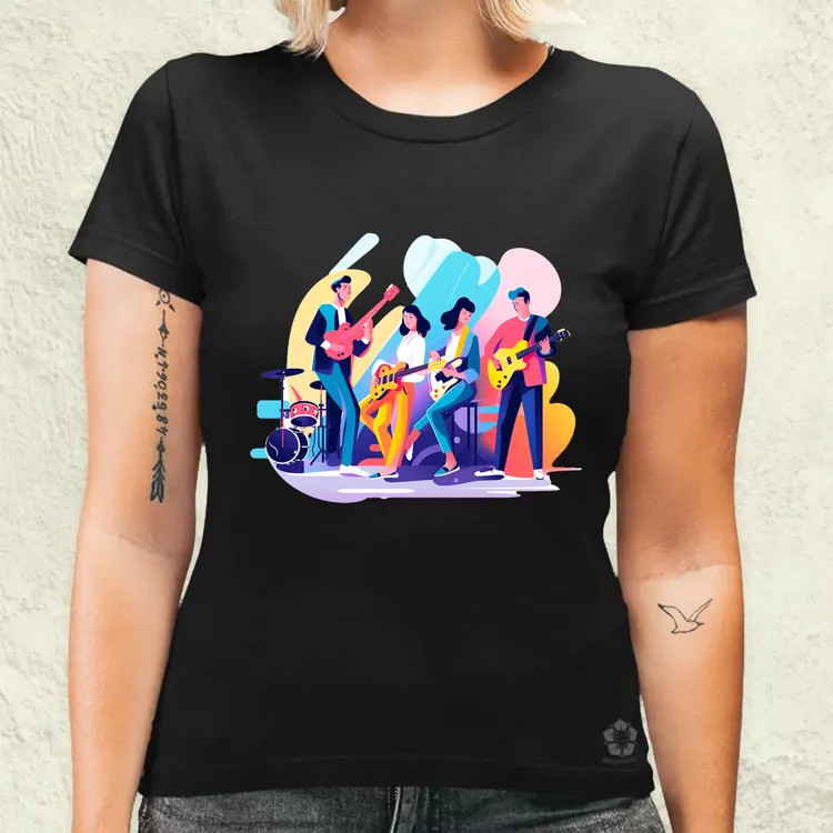 Minimalista funky banda v2 női póló
