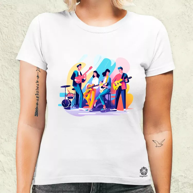 Minimalista funky banda v2 női póló