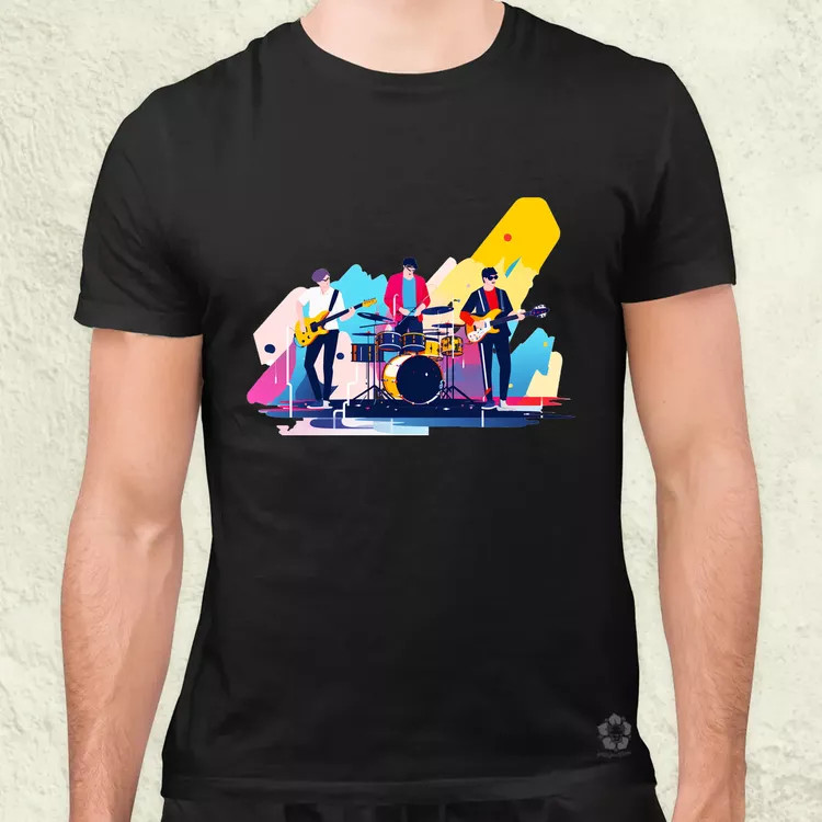 Minimalista funky banda v3 férfi póló