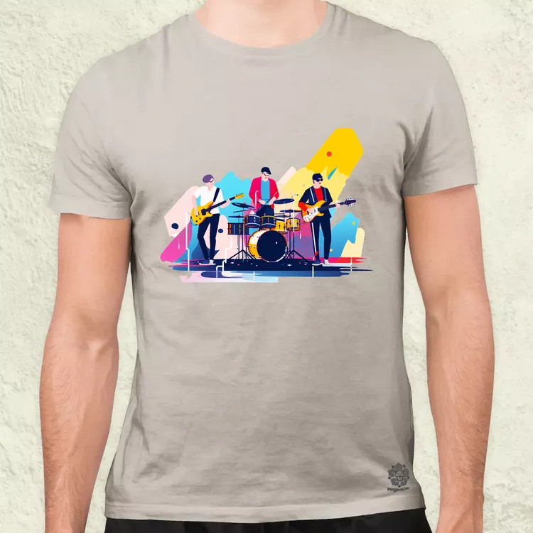 Minimalista funky banda v3 férfi póló