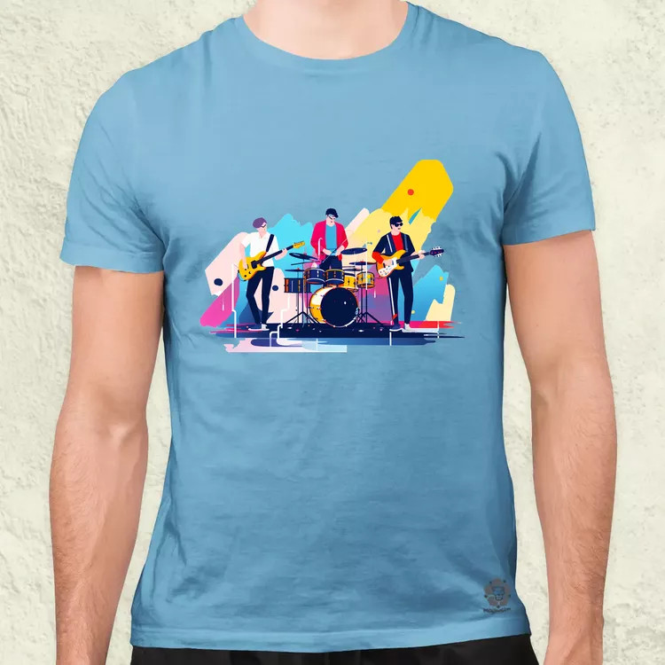 Minimalista funky banda v3 férfi póló