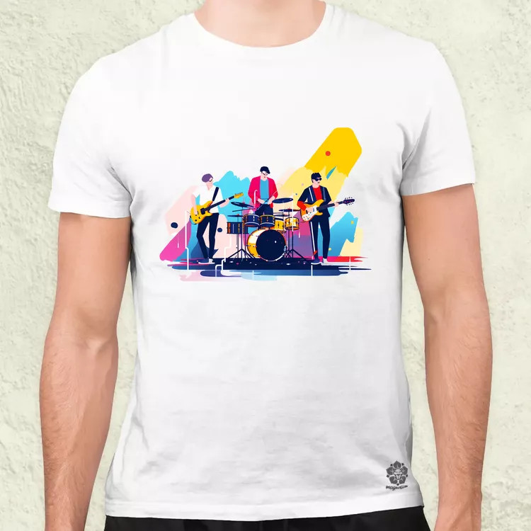 Minimalista funky banda v3 férfi póló