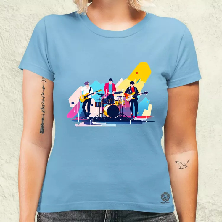 Minimalista funky banda v3 női póló
