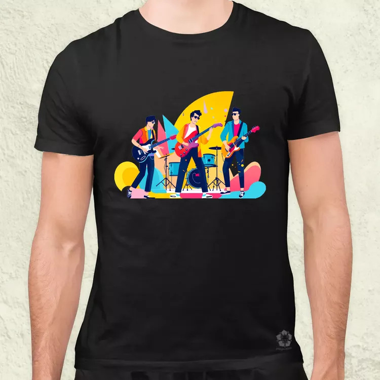 Minimalista funky banda v4 férfi póló