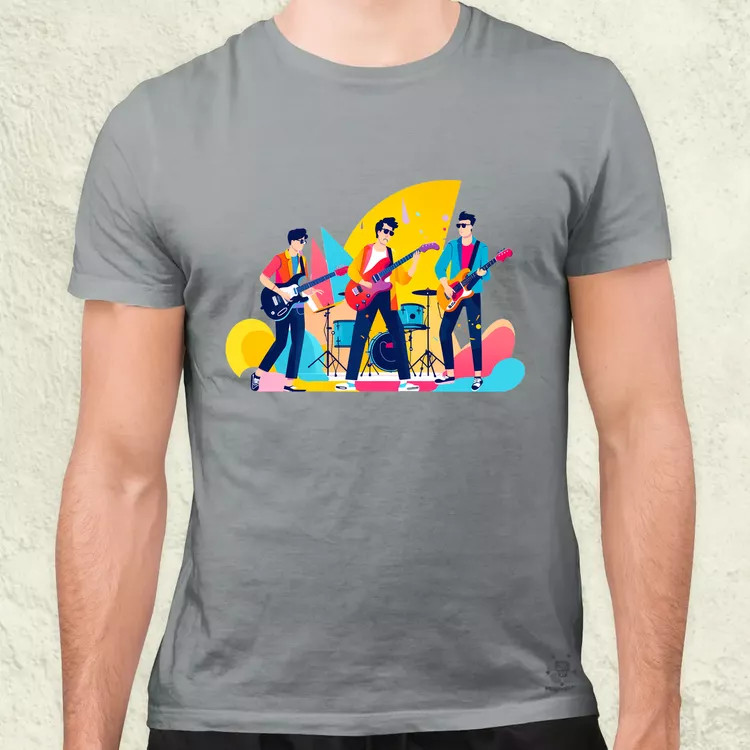 Minimalista funky banda v4 férfi póló